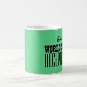 Best RECEPTIONIST Green and Black V03 ter wereld Koffiemok (Center)