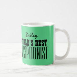 Best RECEPTIONIST Green and Black V03 ter wereld Koffiemok