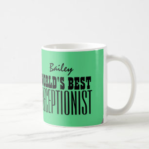 Best RECEPTIONIST Green and Black V03 ter wereld Koffiemok
