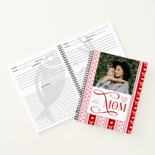 Best Recipes Mom Photo Coquette Stripes Pattern Notitieboek (Binnen)