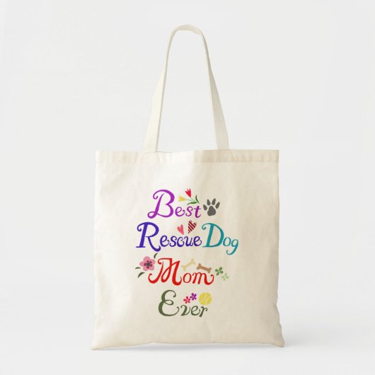 Best Rescue Dog Mam Ever Canvas tas Happy Rescue d (Voorkant)