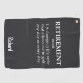 Best Retirement Gifts For Golfers Funny Retired Golfhanddoek (Horizontaal)