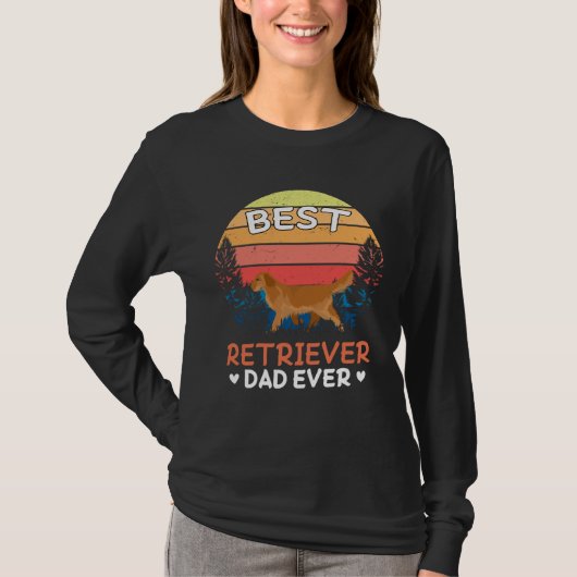 Best Retriever Dad Ever Retro Vintage T-shirt (Voorkant)