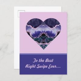 Best Right Swipe Paarse Waterverf Heart Valentijn Briefkaart