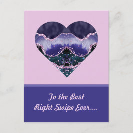 Best Right Swipe Paarse Waterverf Heart Valentijn Briefkaart