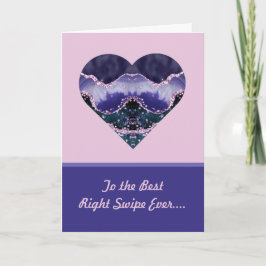 Best Right Swipe Paarse Waterverf Heart Valentijn Kaart