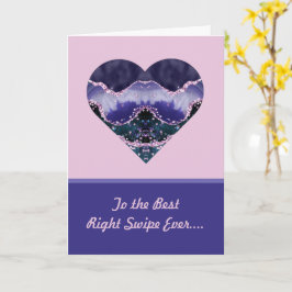 Best Right Swipe Paarse Waterverf Heart Valentijn Kaart