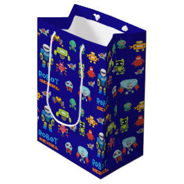 BEST ROBOT Gift Goody Bag Ever -Blue Funny Cartoon Medium Cadeauzakje