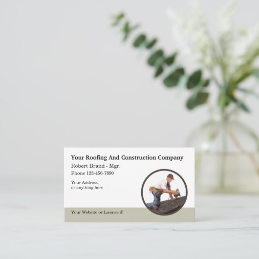 Best Roofing Construction Service Visitekaartje (Staand voorkant)