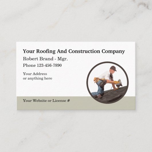 Best Roofing Construction Service Visitekaartje (Voorkant)