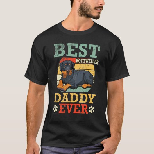Best Rottweiler Dog Daddy Ever Father Day Dad Son  T-shirt (Voorkant)