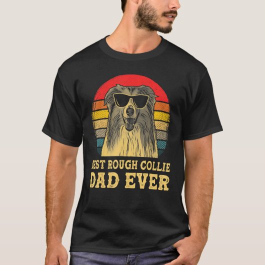 Best Rough Collie Dad Oog Dog Retro T-shirt (Voorkant)