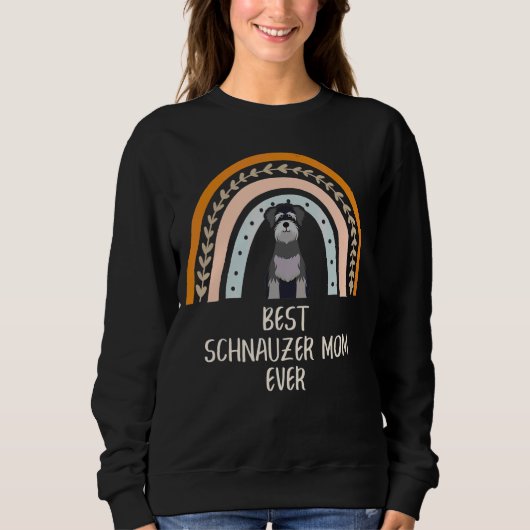 Best Schnauzer Mam Ever Dog Boho Rainbow Trui (Voorkant)