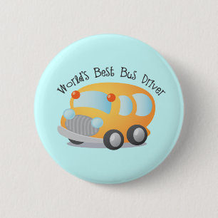 Best School Bus Driver Gift ter wereld Ronde Button 5,7 Cm