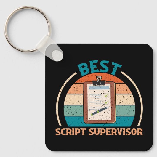 Best Script Supervisor - Retro Style Sleutelhanger (Voorkant)