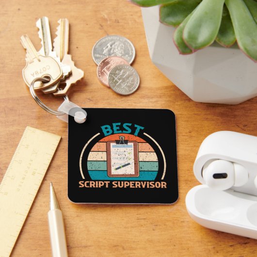 Best Script Supervisor - Retro Style Sleutelhanger (Bureau)