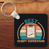 Best Script Supervisor - Retro Style Sleutelhanger (Voorkant)