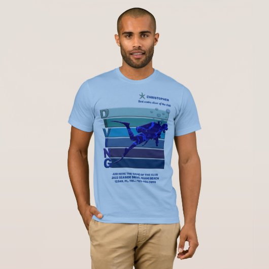 Best Scuba Diver of the Club for Men T-shirt (Voorkant volledig)