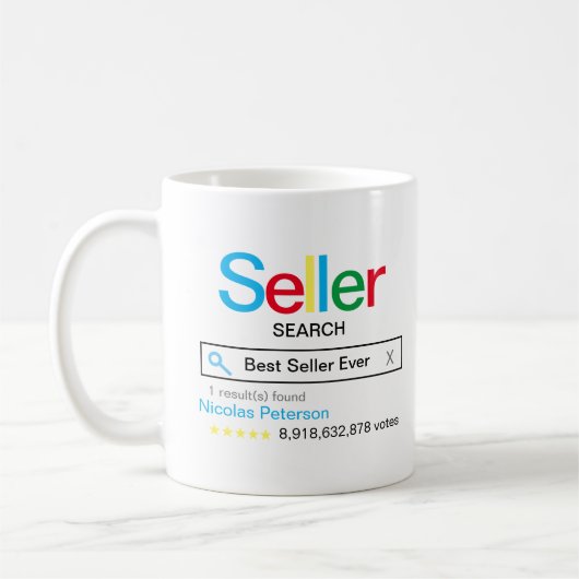 Best Seller Ever Zoekmachine Resultaat Met naam Koffiemok (Links)