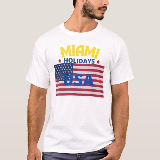 Best Seller Original Miami Feestdagen USA True Cla T-shirt (Voorkant)