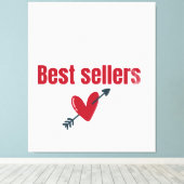 Best Sellers Valentine Heart Arrow T-Shirt Canvas Afdruk (Insitu (Houten vloer))