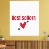 Best Sellers Valentine Heart Arrow T-Shirt Canvas Afdruk (Insitu (Woonkamer))