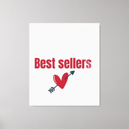Best Sellers Valentine Heart Arrow T-Shirt Canvas Afdruk (Voorkant)