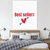 Best Sellers Valentine Heart Arrow T-Shirt Canvas Afdruk (Insitu (Slaapkamer))
