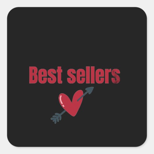 Best Sellers Valentine Heart Arrow T-Shirt Vierkante Sticker (Voorkant)