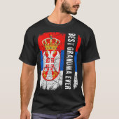 Best Serbian Grandma Ever Servië Flag Moederdag T-shirt (Voorkant)