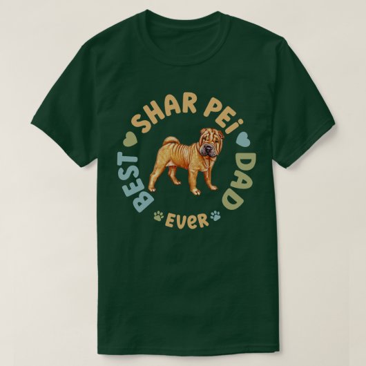 Best Shar Pei Dad Ever T-shirt (Design voorkant)
