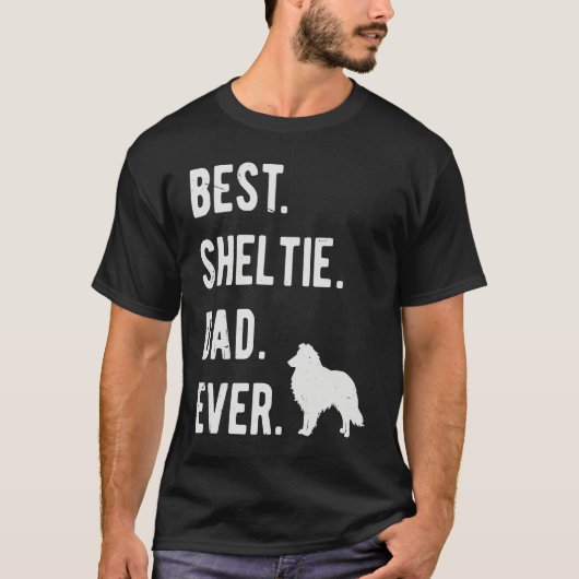 Best Sheltie Dad Ever Mens Shetland Sheepdog Dog T-shirt (Voorkant)