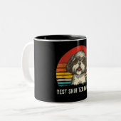 Best Shih Tzu Dad Ever Funny Shih Tzu Dad Gif Tweekleurige Koffiemok (Voorkant links)