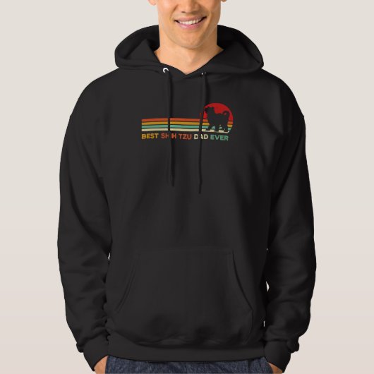 Best Shih Tzu Dad Ever Retro Shih Tzu Dog Owner D Hoodie (Voorkant)
