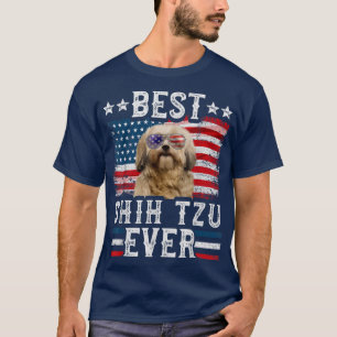 Best Shih Tzu Ever American Flag 4 juli T-shirt