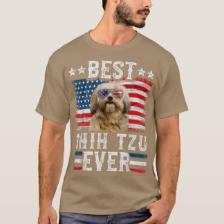 Best Shih Tzu Ever American Flag 4 juli T-shirt