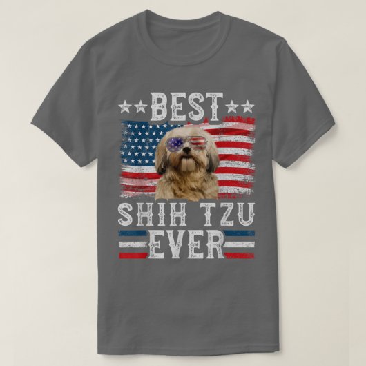 Best Shih Tzu Ever American Flag 4 juli T-shirt (Design voorkant)