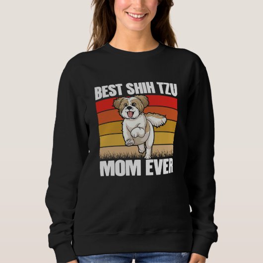 Best Shih Tzu Mom ever Shih Tzu Dog Dog  Mama  1 Trui (Voorkant)