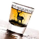 Best Shot of the Day Funny Hunting Shot Glas<br><div class="desc">Het beste schot van de dag met grote,  gekneusde herten,  silhouette,  die in een kruising wordt gezien. Grappig voor alle jagers.</div>