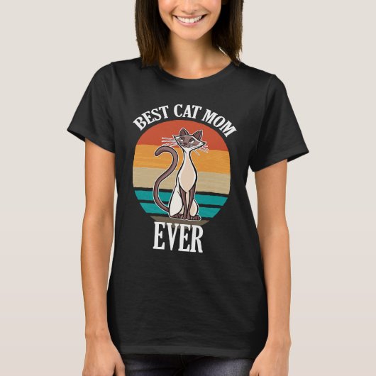 Best Siamese Cat Mom Ever  Cat T-shirt (Voorkant)