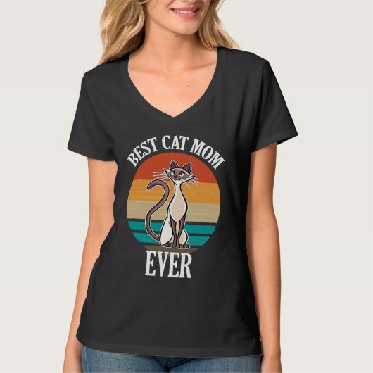 Best Siamese Cat Mom Ever  Cat T-shirt (Voorkant)