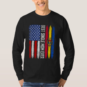 Best Single Mam ooit Moederdag Moldavië Vlag T-shirt