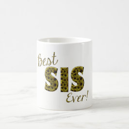 Best Sis Ever Sunflower Floral Typography Zister Koffiemok
