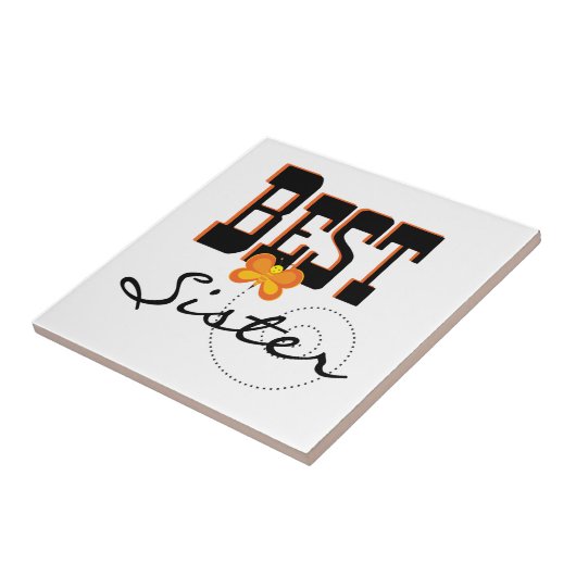 Best Sister Butterfly Gifts Tegeltje (Zijkant)