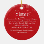Best Sister Definition Photo voor kerstwereld Keramisch Ornament (Achterkant)