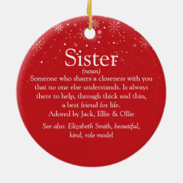 Best Sister Definition Photo voor kerstwereld Keramisch Ornament