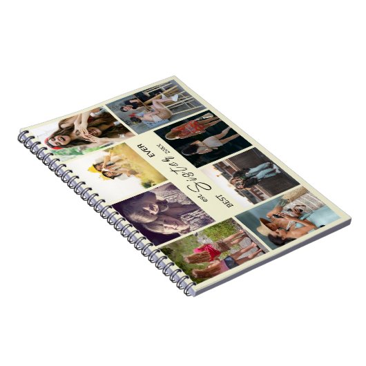 Best Sister Ever – 8 Photo Collage Notebook Notitieboek (Rechterzijde)