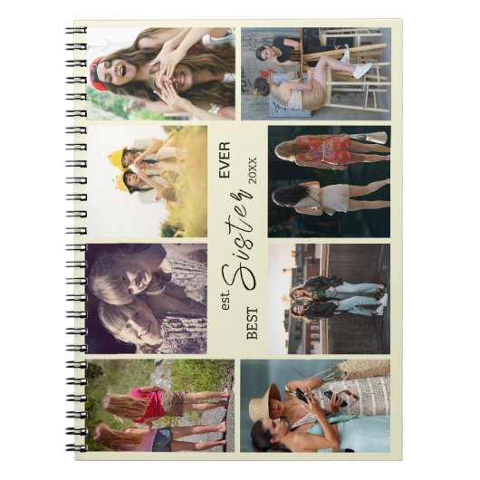 Best Sister Ever – 8 Photo Collage Notebook Notitieboek (Voorkant)