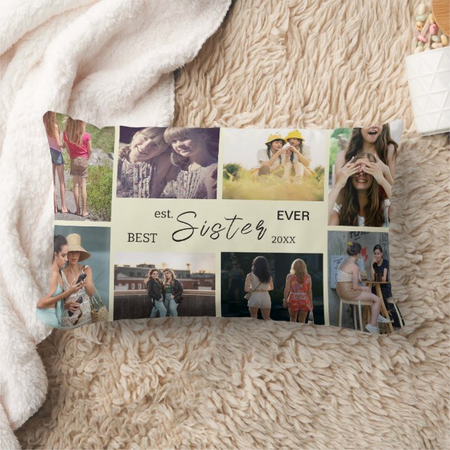 Best Sister Ever – 8 Photo Collage Pillow Kussen (Deken)