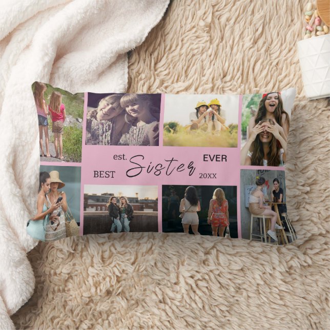 Best Sister Ever – 8 Photo Collage Pillow Kussen (Deken)